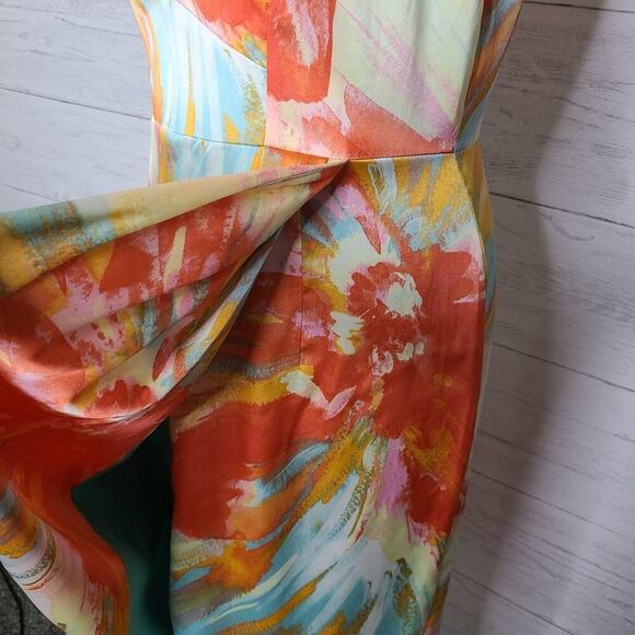 Tahari Sleeveless Multi Colored Print Dress Size 6 Petite - Picture 8 of 12